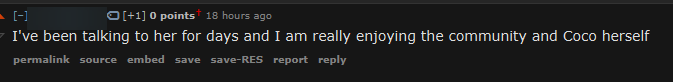 reddit comment: i've been talking to her for days